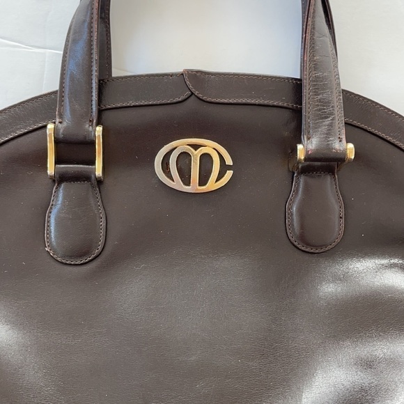 Mark Cross Brown Leather dome satched bag Vintage - Picture 2 of 13